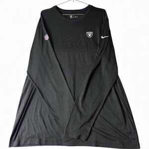 Nike Men's Onfield Apparel DRI-FIT Black Long Sleeve Tee with RAIDERS/NFL/NIKE